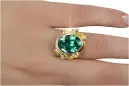 Ring Emerald 14K Yellow gold Vintage Jewlery vrc100y